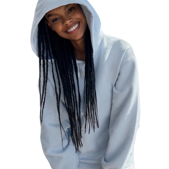 Eddie Bauer Tops - EDDIE BAUER Baby Blue Hoodie Sweatshirt Size Small